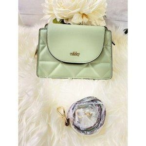Nikky  Lee Cross body Small bag Light Green Zippers Adjustable  Strap 9x7x4 New